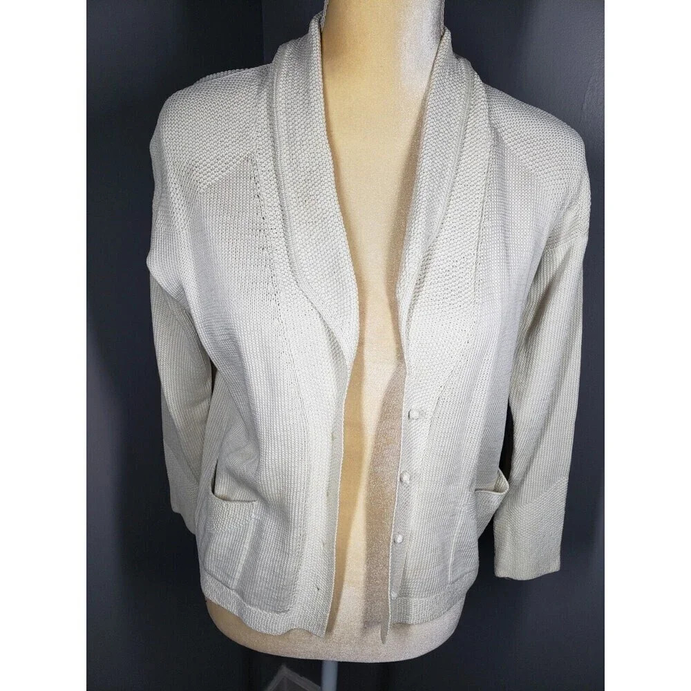 Vintage Marion Foale 100% Cotton Made In England Cardigan Size S